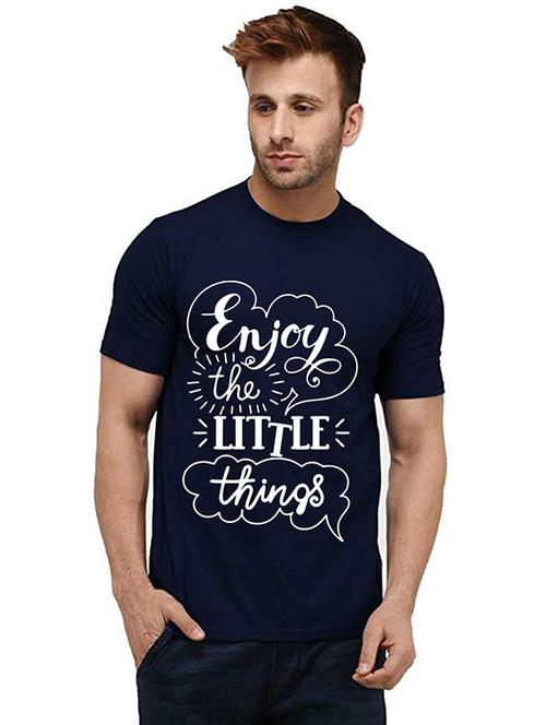 men round neck front print t-shirt - 20986318 - Very Small Image - 1