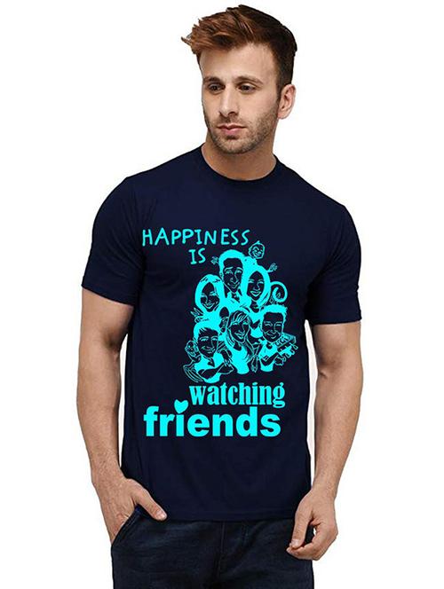 men round neck front print t-shirt - 20986319 - Very Small Image - 1