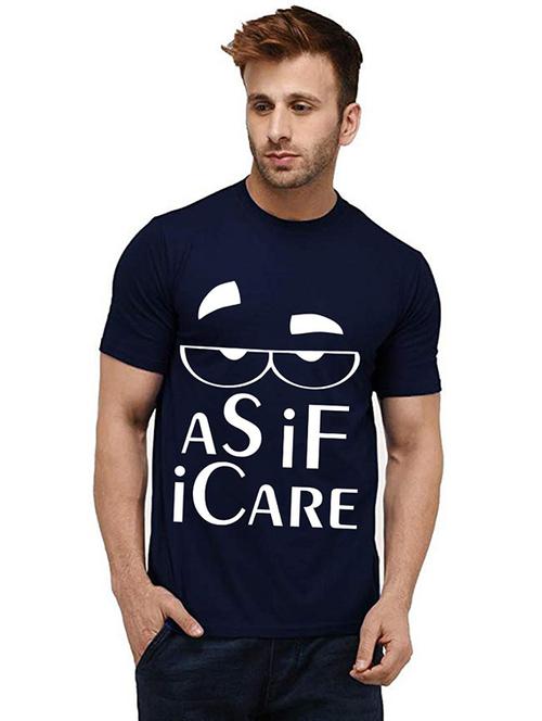 men round neck front print t-shirt - 20986329 - Very Small Image - 1