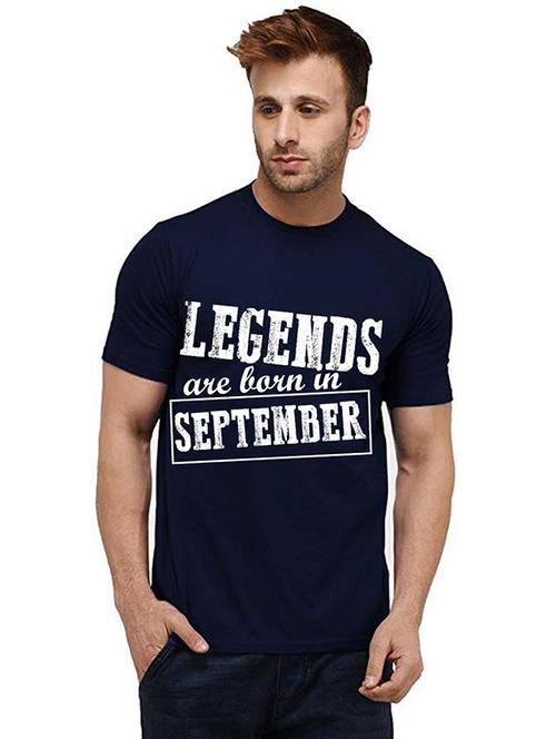 men round neck front print cotton t-shirt - 20986339 - Very Small Image - 1