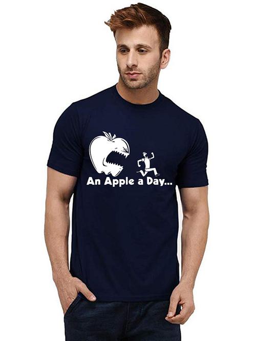 men round neck front print t-shirt - 20986352 - Very Small Image - 1