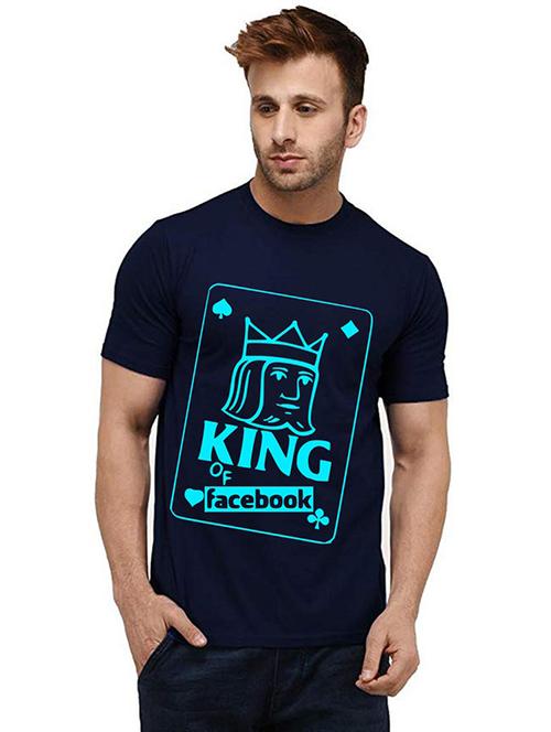 men round neck front print cotton t-shirt - 20986356 - Very Small Image - 1