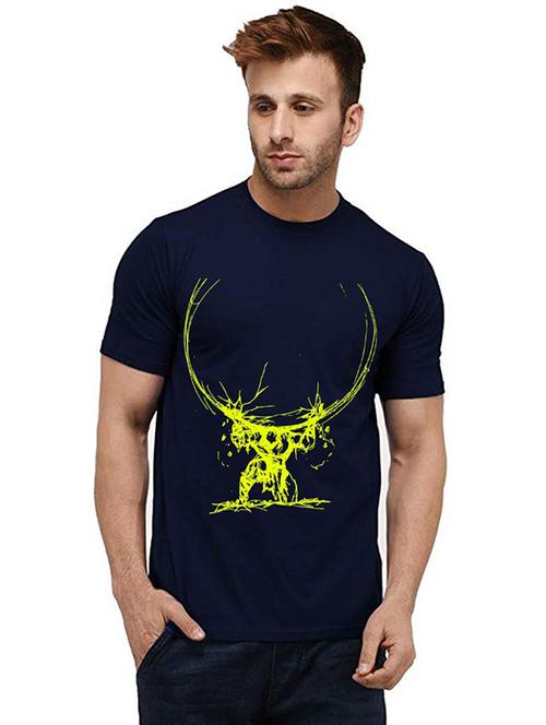 men round neck front print t-shirt - 20986368 - Very Small Image - 1