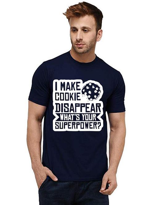 men round neck front print cotton t-shirt - 20986389 - Very Small Image - 1