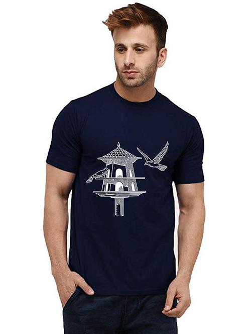 men front print round neck t-shirts - 20986390 - Very Small Image - 1