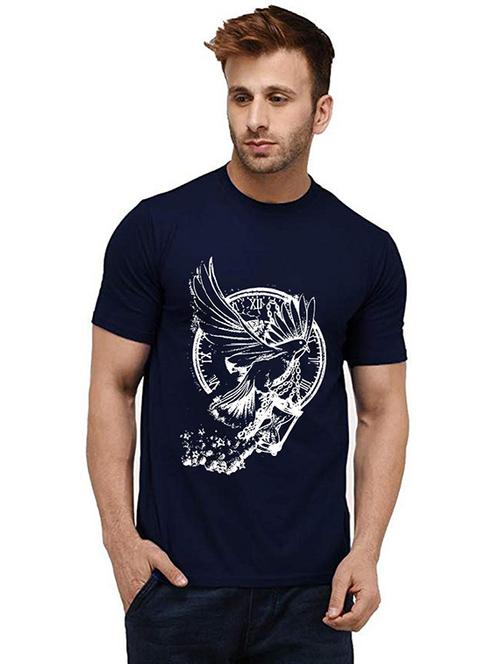 men's round neck front print t-shirt - 20986394 - Very Small Image - 1