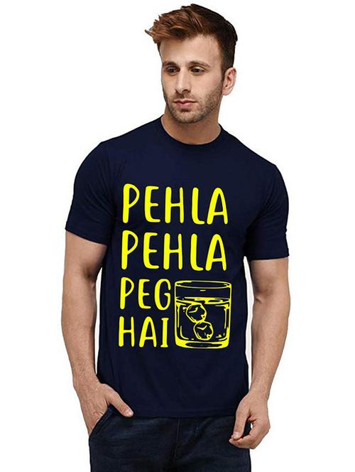 men's round neck front print t-shirt - 20986435 - Very Small Image - 1