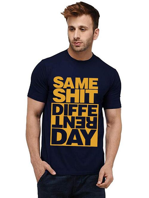 men round neck front printed t-shirt - 20986443 - Very Small Image - 1