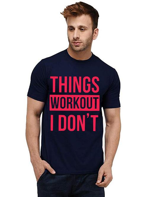 men round neck front printed t-shirt - 20986444 - Very Small Image - 1