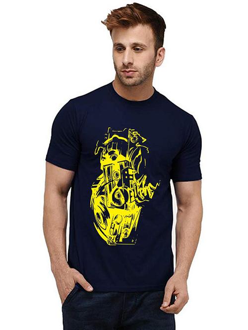 men round neck front print t-shirt - 20986451 - Very Small Image - 1