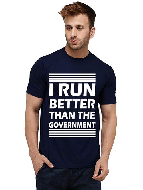 men round neck front printed t-shirt - 20986454 - Very Small Image - 1