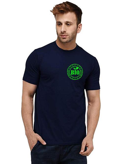 men round neck placement print t-shirts - 20986561 - Very Small Image - 1