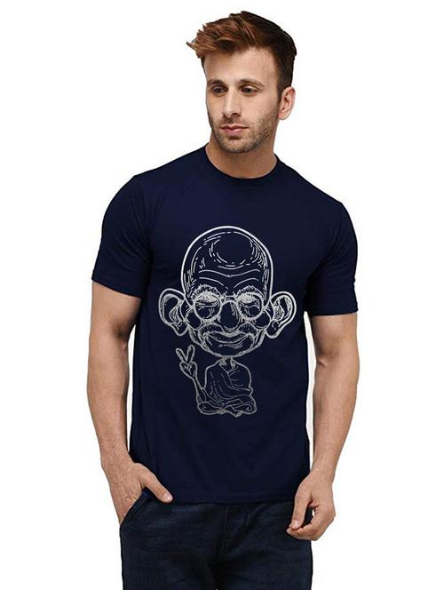 men round neck front print t-shirt - 20986573 - Very Small Image - 1