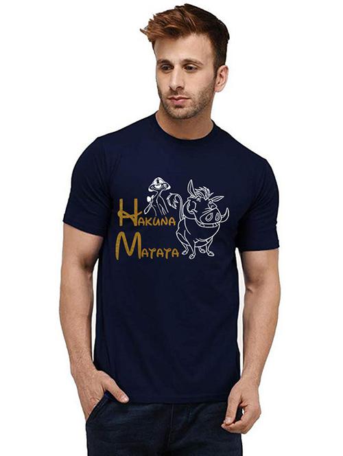 men front print round neck t-shirt - 20986575 - Very Small Image - 1