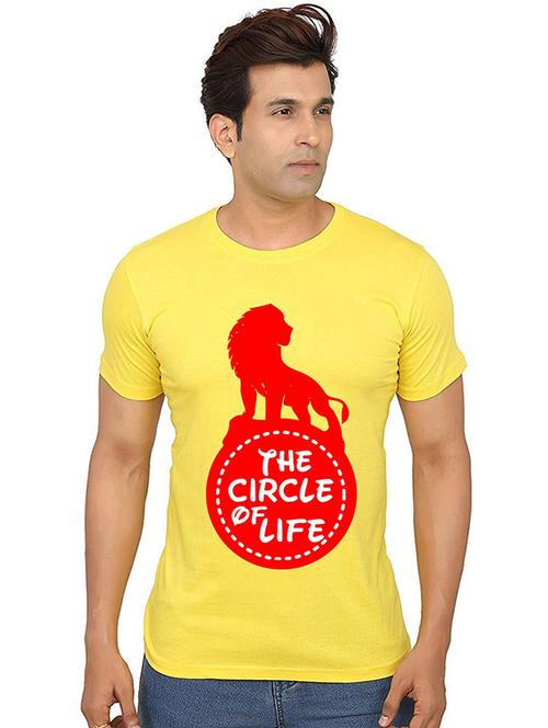 men round neck front printed t-shirt - 20986615 - Very Small Image - 1