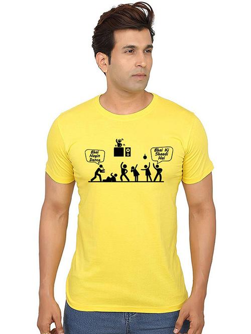 men round neck chest printed t-shirt - 20986824 - Very Small Image - 1