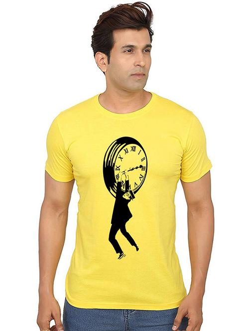 men's round neck front print t-shirt - 20986870 - Very Small Image - 1