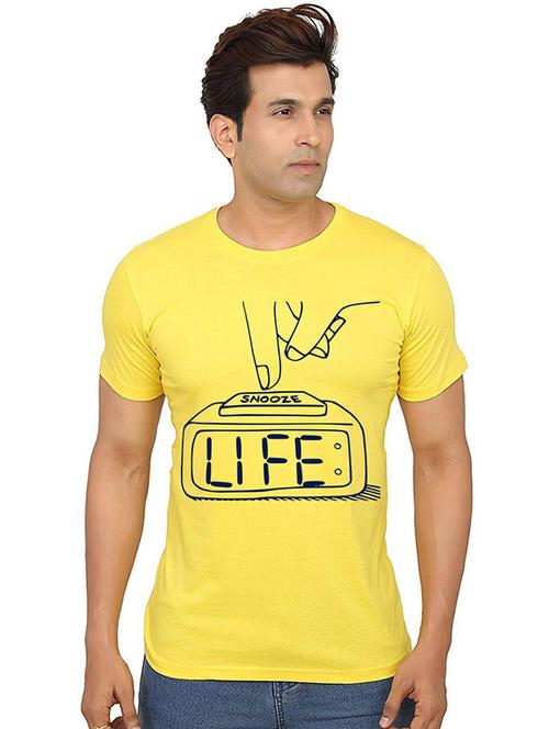 men round neck front print t-shirt - 20986907 - Very Small Image - 1