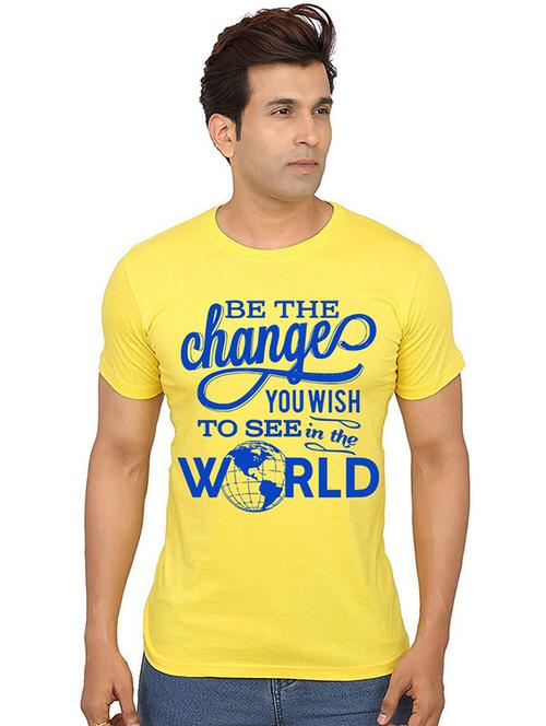men round neck front print t-shirt - 20986913 - Very Small Image - 1