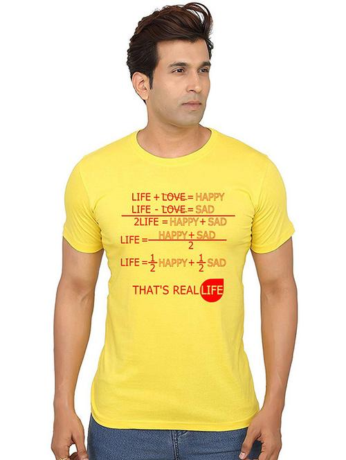 men round neck front printed t-shirt - 20986937 - Very Small Image - 1