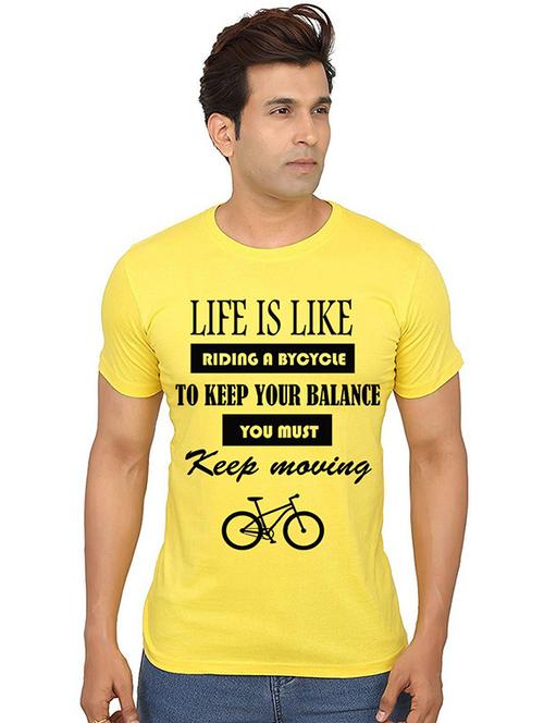 men round neck front print t-shirt - 20986968 - Very Small Image - 1