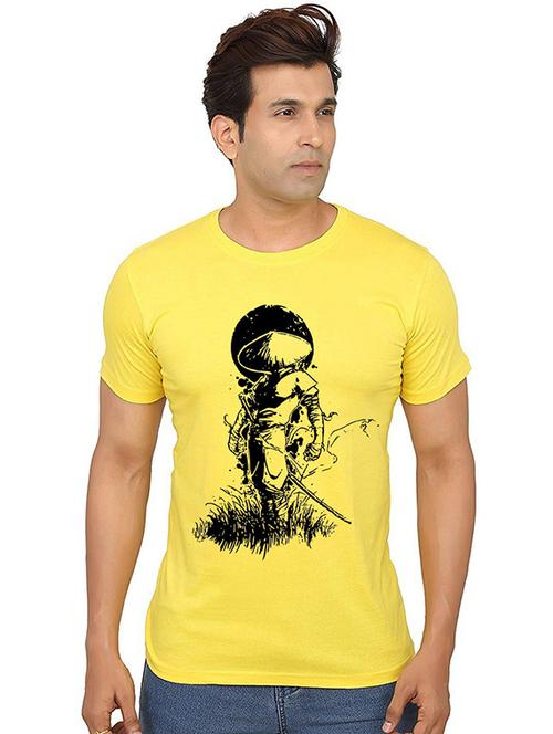 men front print round neck t-shirt - 20987073 - Very Small Image - 1