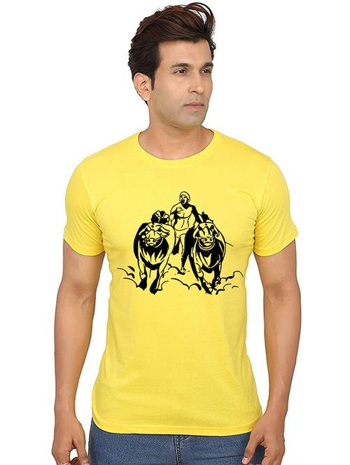 men round neck front printed t-shirt - 20987178 - Very Small Image - 1