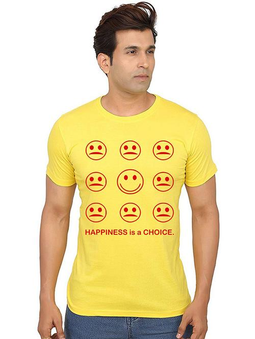 men round neck front print t-shirt - 20987222 - Very Small Image - 1