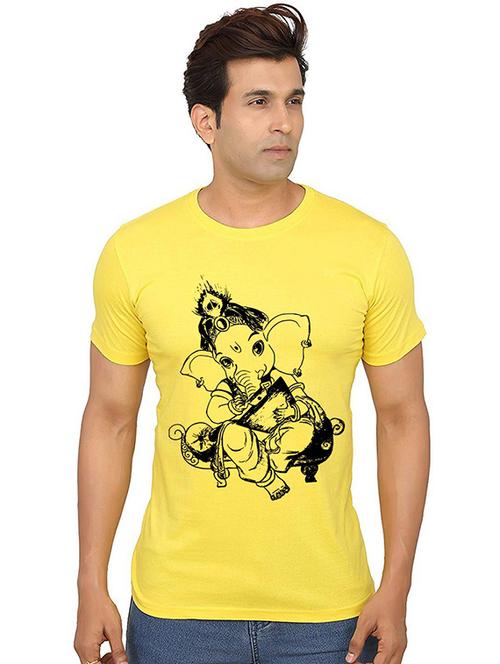 men round neck front printed t-shirt - 20987254 - Very Small Image - 1