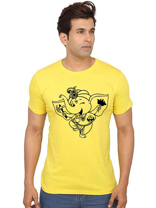 men round neck front print t-shirt - 20987256 - Very Small Image - 1