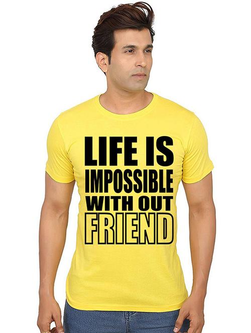 men round neck front printed t-shirt - 20987280 - Very Small Image - 1