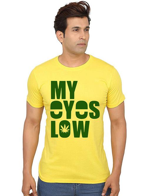 men round neck front print cotton t-shirt - 20987317 - Very Small Image - 1