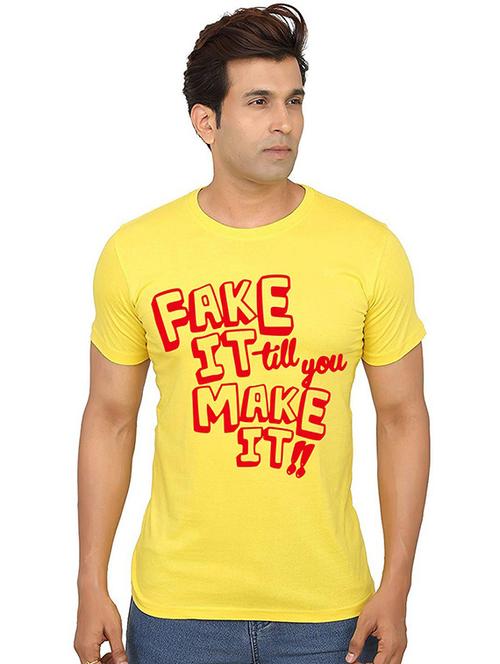 men's round neck front print t-shirt - 20987324 - Very Small Image - 1