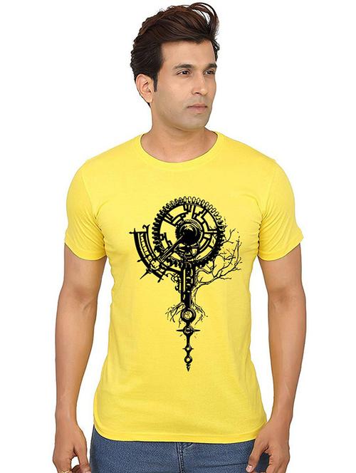 men round neck front print t-shirt - 20987361 - Very Small Image - 1