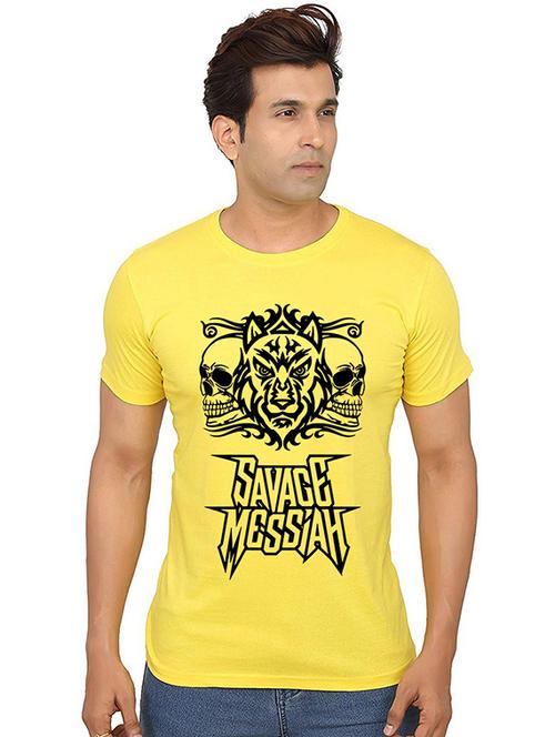 men round neck front print t-shirt - 20987483 - Very Small Image - 1