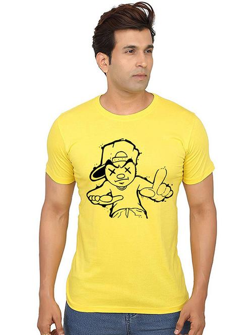 men round neck front print t-shirt - 20987506 - Very Small Image - 1