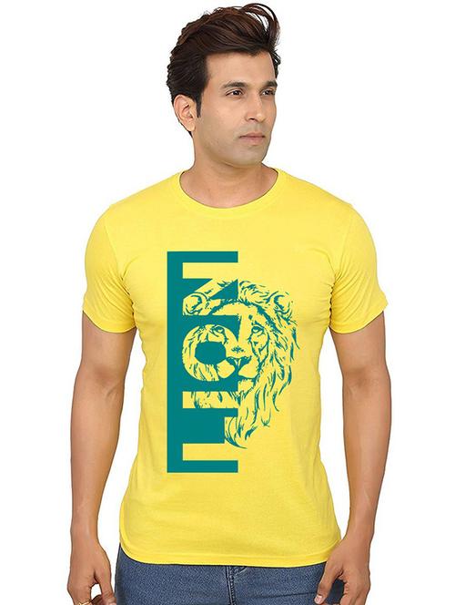 men round neck front print t-shirt - 20987556 - Very Small Image - 1