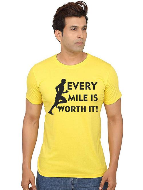 men round neck front print t-shirt - 20987725 - Very Small Image - 1