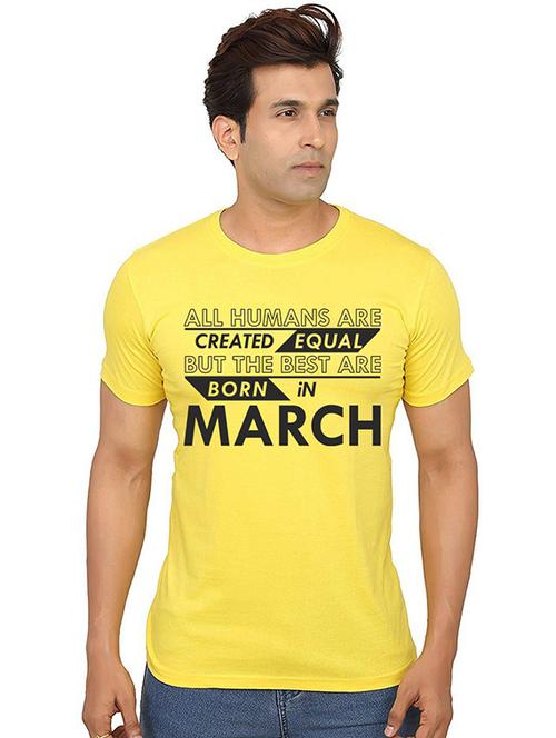 yellow front printed casual t-shirt - 20987753 - Very Small Image - 1