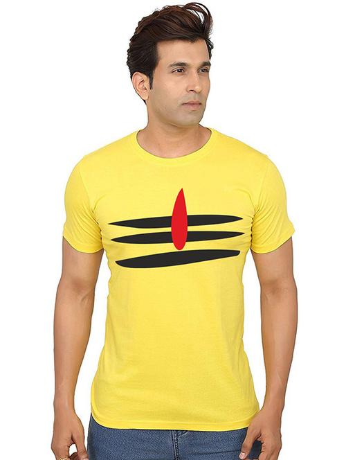 men round neck front print t-shirt - 20987756 - Very Small Image - 1
