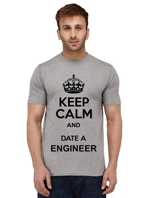 men round neck front print t-shirt - 20987875 - Very Small Image - 1