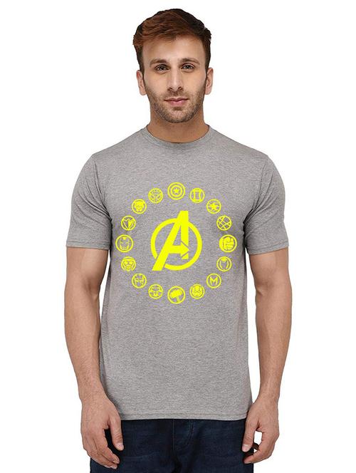 men's round neck front print t-shirt - 20988004 - Very Small Image - 1