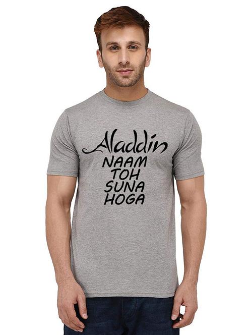 men round neck front print t-shirt - 20988101 - Very Small Image - 1