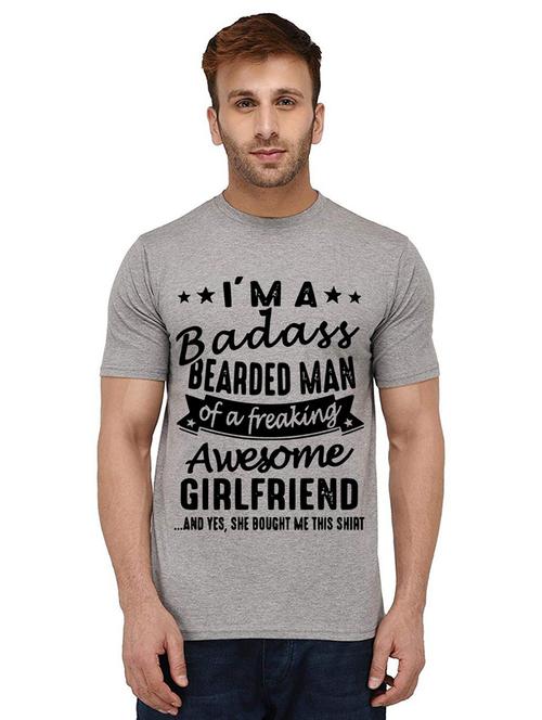 grey front printed casual t-shirt - 20988125 - Very Small Image - 1