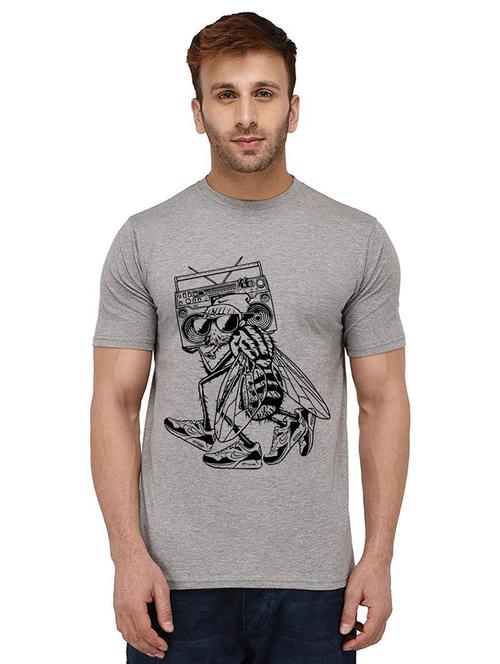 men round neck front print t-shirts - 20988222 - Very Small Image - 1