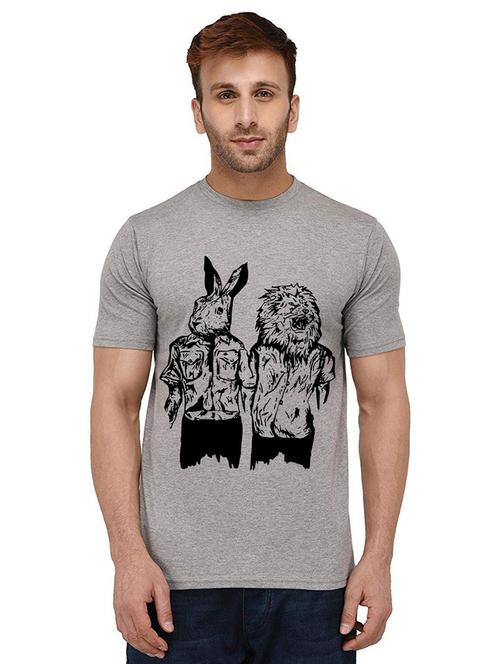 men round neck front printed t-shirt - 20988237 - Very Small Image - 1