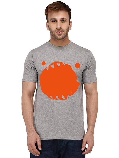 grey front printed casual t-shirt - 20988315 - Very Small Image - 1