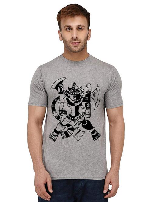 men round neck front print t-shirt - 20988442 - Very Small Image - 1