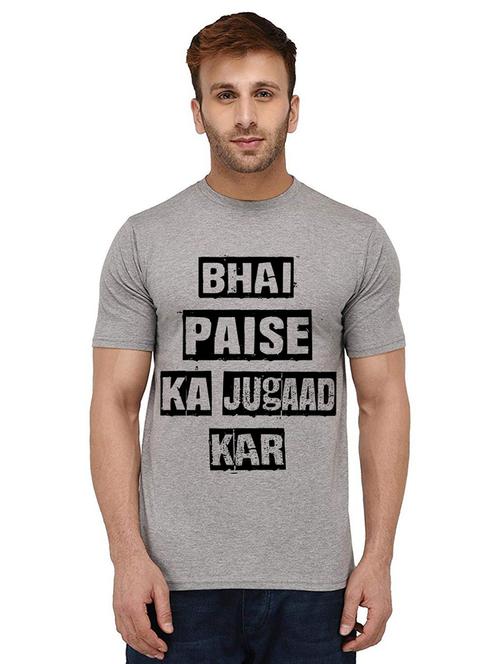 men round neck front print t-shirt - 20988500 - Very Small Image - 1