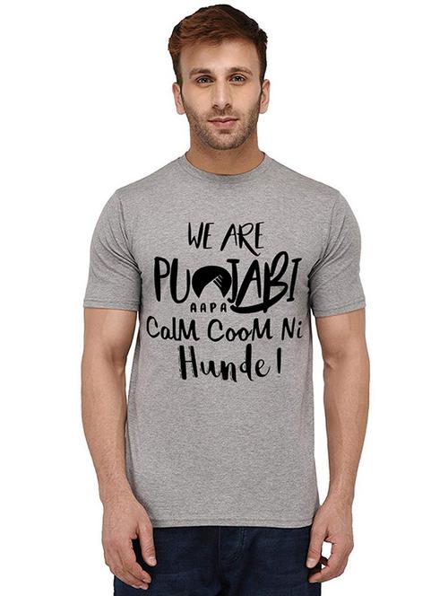 men's round neck front print t-shirt - 20988543 - Very Small Image - 1